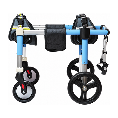 Side view of the OldPal Full Support 4 wheel dog wheelchair